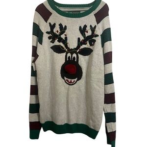 Ugly Christmas sweater Reindeer Rudolph Sweater large